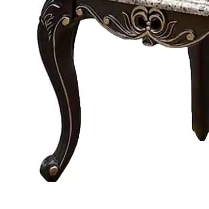 Table d'appoint Royal Hampton, bois de noyer foncé, détails sculptés, 71 cm