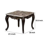Table d'appoint Royal Hampton, bois de noyer foncé, détails sculptés, 71 cm