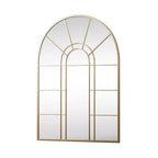 HomeRoots 41 Black Metal Arch Window Pane Framed Accent Mirror