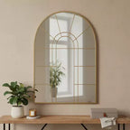 Miroir décoratif encadré 41 carreaux, contour en métal noir
