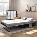 avec matelas, lit portable pliable sur roulettes avec poche de rangement latérale pour bureau, chambre à coucher, gain de place, rangement facile