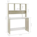 Bureau flottant moderne, Bureau flottant avec 3 étagères, Bureau d'ordinateur mural au fini mat pour petits espaces