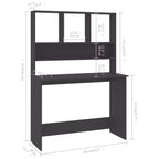 Bureau flottant moderne, Bureau flottant avec 3 étagères, Bureau d'ordinateur mural au fini mat pour petits espaces