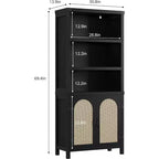 et Bibliothèque avec portes, étagère haute de 180 cm avec placards de rangement pour bureau à domicile