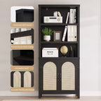 et Bibliothèque avec portes, étagère haute de 180 cm avec placards de rangement pour bureau à domicile