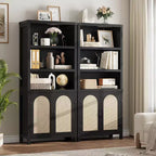 et Bibliothèque avec portes, étagère haute de 180 cm avec placards de rangement pour bureau à domicile