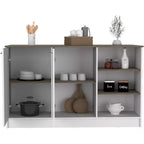 Îlots de cuisine en panneau de particules de 89 cm de haut avec 2 portes et 5 étagères