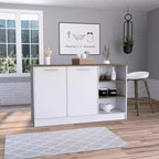 Îlots de cuisine en panneau de particules de 89 cm de haut avec 2 portes et 5 étagères