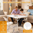 Table carrée pliable de 34 pouces, table de carte pliable multifonctionnelle et portable avec poignée de transport pour utilisation intérieure, extérieure et en camping, plateau en plastique