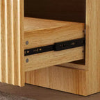 Armoire de cuisine en bois - Meuble de rangement avec étagères réglables et tiroirs, finition magnétique ton bois