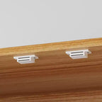 Armoire de cuisine en bois - Meuble de rangement avec étagères réglables et tiroirs, finition magnétique ton bois