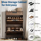 Meuble à chaussures autoportant avec pieds en métal, Rangement pour chaussures, Foyer, Couloir, Salon