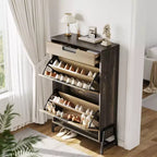 Meuble à chaussures autoportant avec pieds en métal, Rangement pour chaussures, Foyer, Couloir, Salon