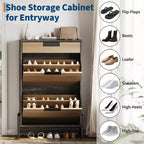 Meuble à chaussures autoportant avec pieds en métal, Rangement pour chaussures, Foyer, Couloir, Salon