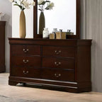 Sliver 6 Drawer Dresser Cherry - HOMES: Inside + Out: Transitional Style, Wood Veneer, Metal Hardware
