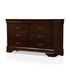 Commode 6 tiroirs Sliver cerisier intérieur + extérieur : Style de transition, placage bois, quincaillerie métallique