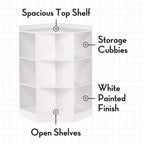 Meuble de rangement pour chambre d'enfant avec 6 casiers de rangement pour jouets et 3 étagères inclinées