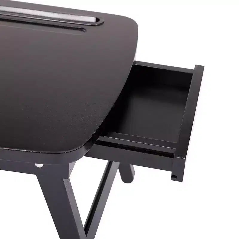 ou un bureau debout avec tiroir de rangement et fente pour appareils multimédias