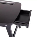 ou un bureau debout avec tiroir de rangement et fente pour appareils multimédias