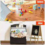Meuble de rangement en bois pour jouets d'enfants avec bac roulant et bacs en plastique Naturel/Expresso