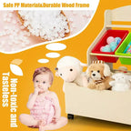 Meuble de rangement en bois pour jouets d'enfants avec bac roulant et bacs en plastique Naturel/Expresso