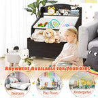 Meuble de rangement en bois pour jouets d'enfants avec bac roulant et bacs en plastique Naturel/Expresso