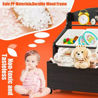 Meuble de rangement en bois pour jouets d'enfants avec bac roulant et bacs en plastique Naturel/Expresso